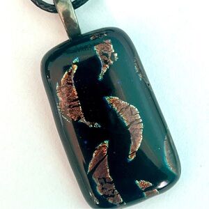 Moon Pendant Dichroic Art Glass